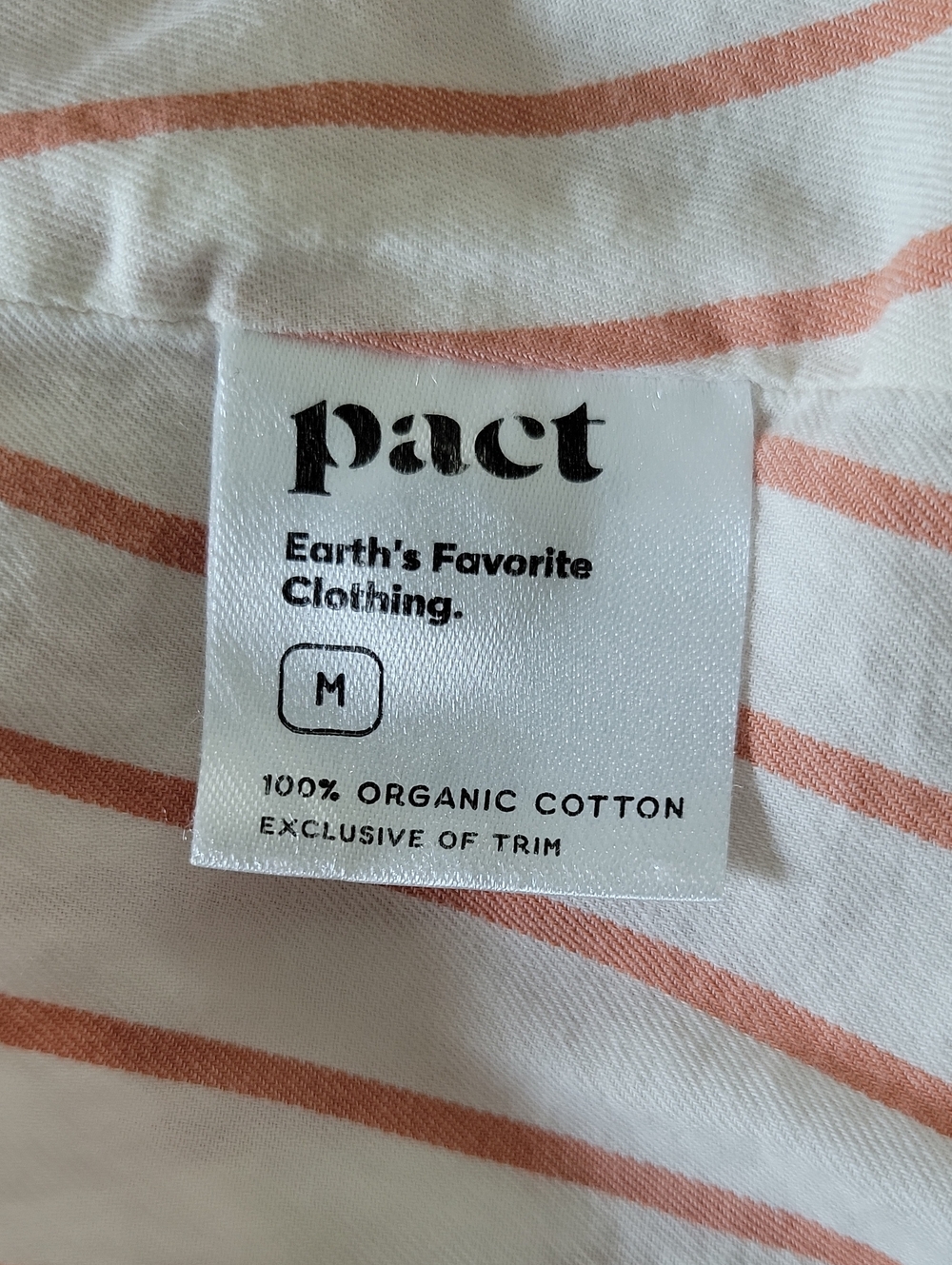 Pact Orange Striped Cotton Sleeveless Shirt Dress Size Medium - Picture 10 of 11